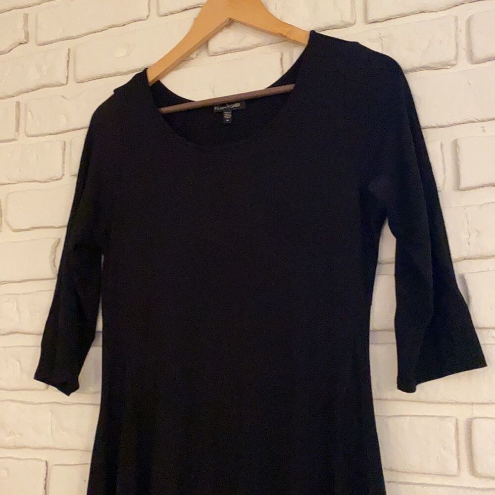 Eileen Fisher black 1/2 sleeve dress size medium. - Picture 4 of 11